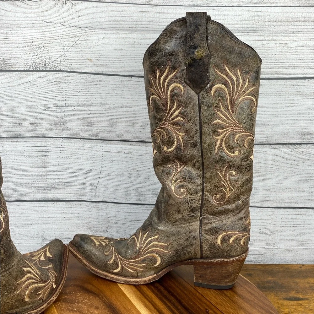 Corral Circle G Distressed Filigree Embroidered Western Boot Women’s Shoe Size 8 - Picture 11 of 15